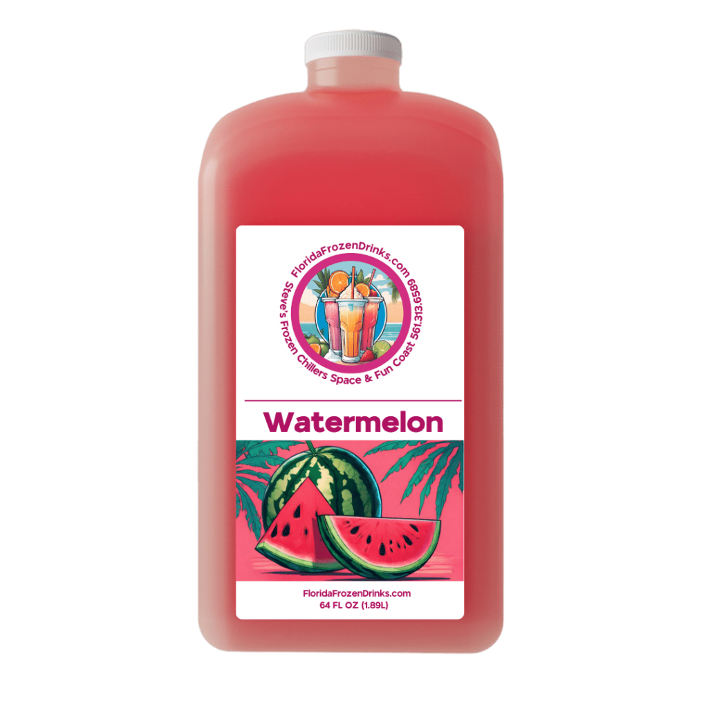 Florida Frozen Drinks Watermelon: Crisp and sweet watermelon, reminiscent of a refreshing plunge into a cool lake.